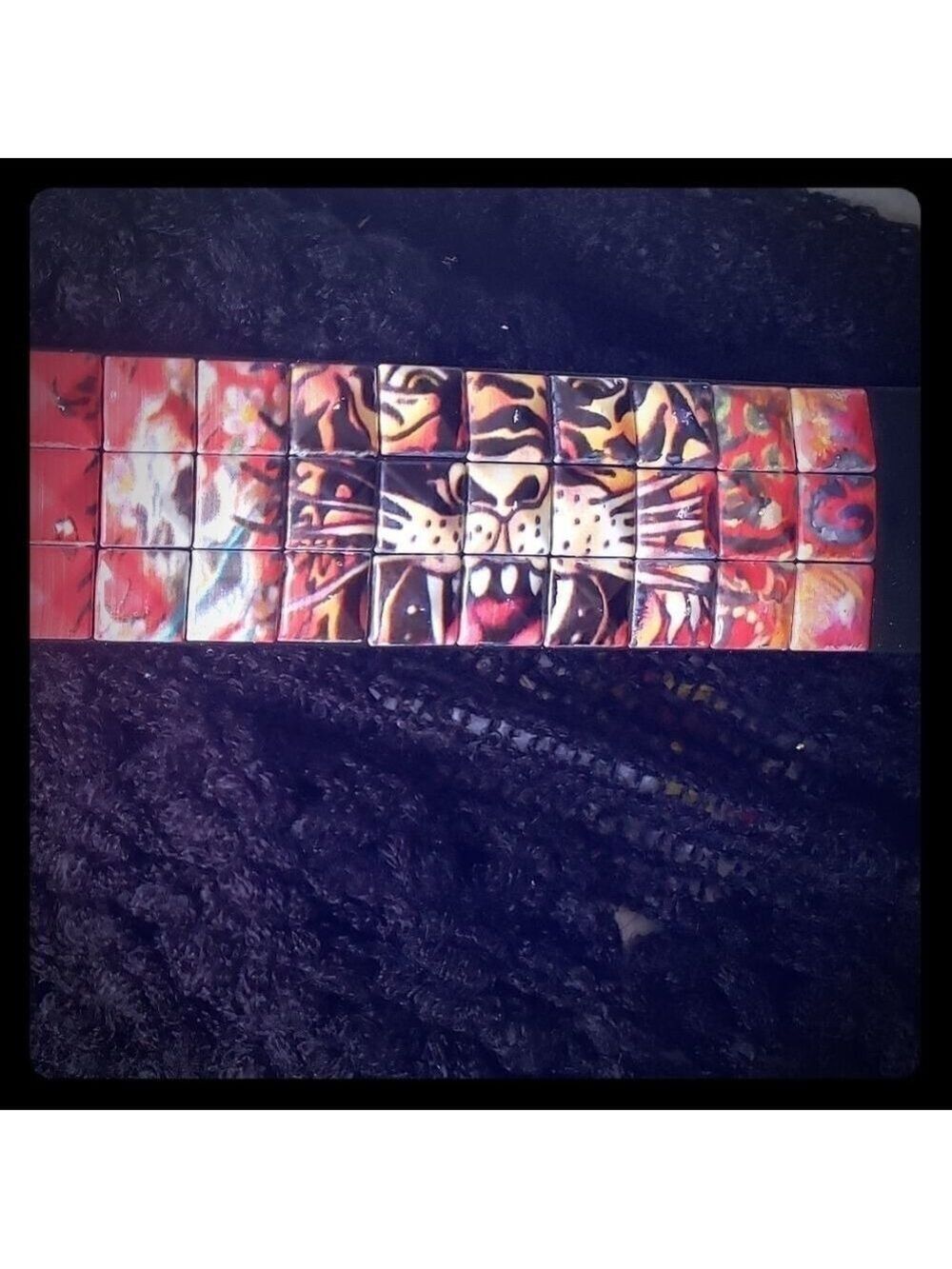 Tiger Print Leather Belt Medium
